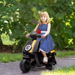 6v Kids Electric Motorbike With Headlight And Music | Black