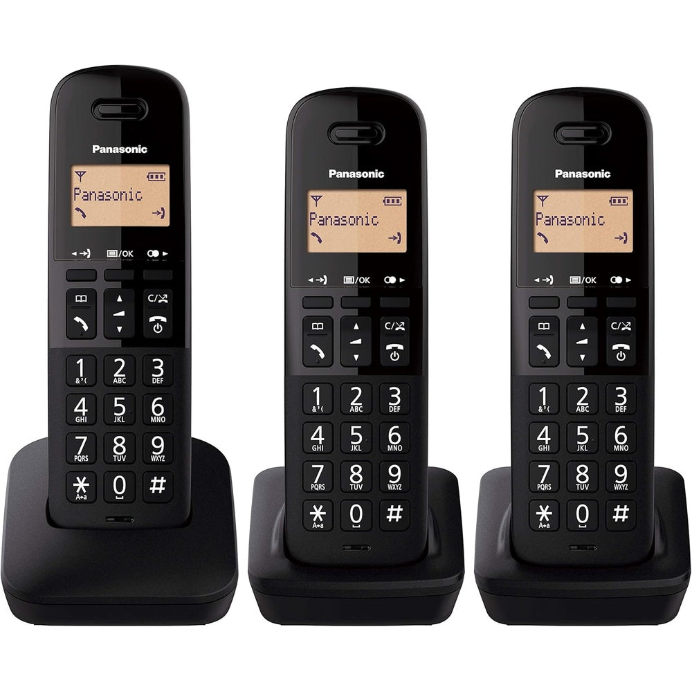Kx-tgc413eb Digital Cordless Phone With Triple Handsets | Black