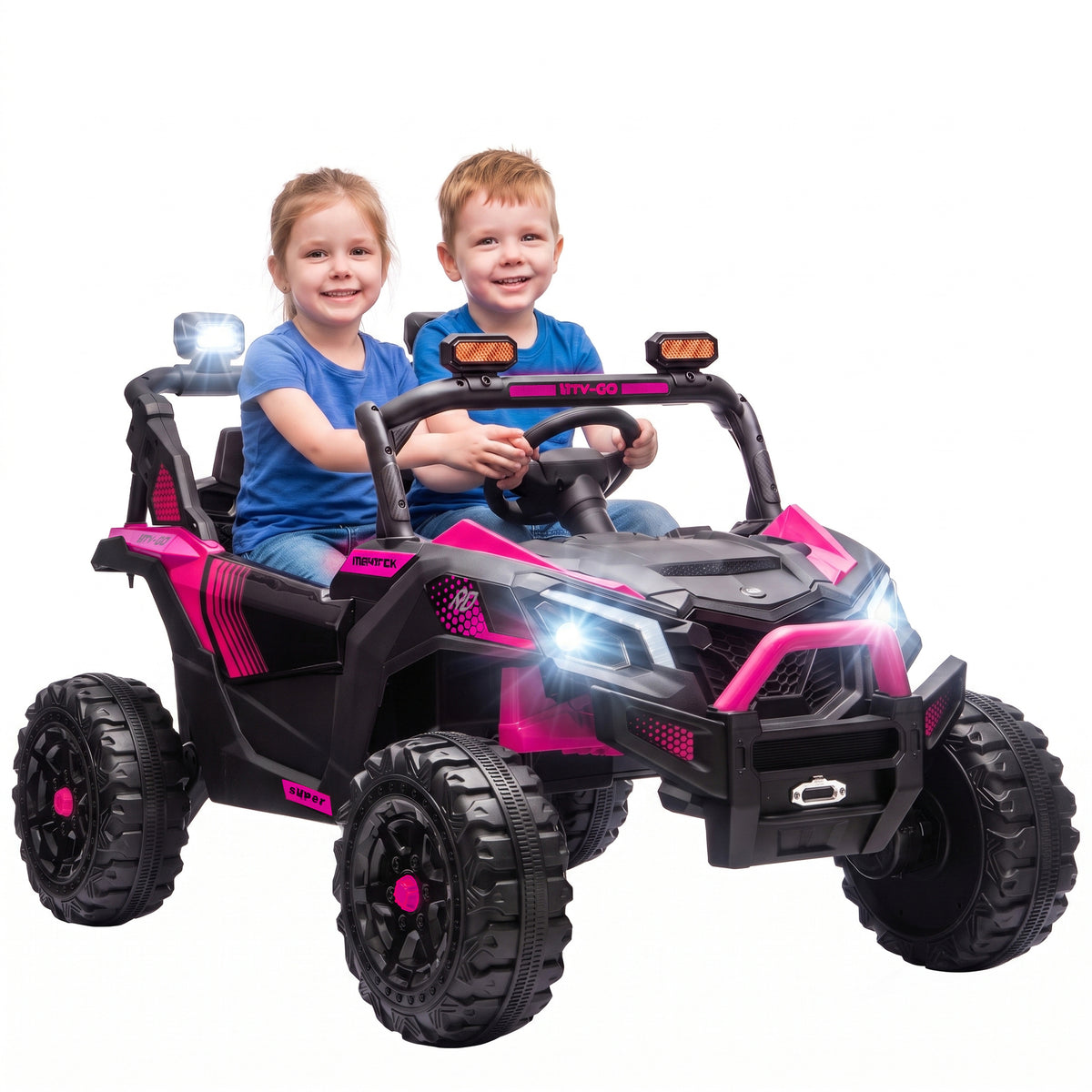 24v 2 Seater Ride On Truck Car For Big Kids With Remote | Pink