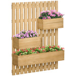 Wall-mounted Planter With Trellis And 3 Boxes | Yellow