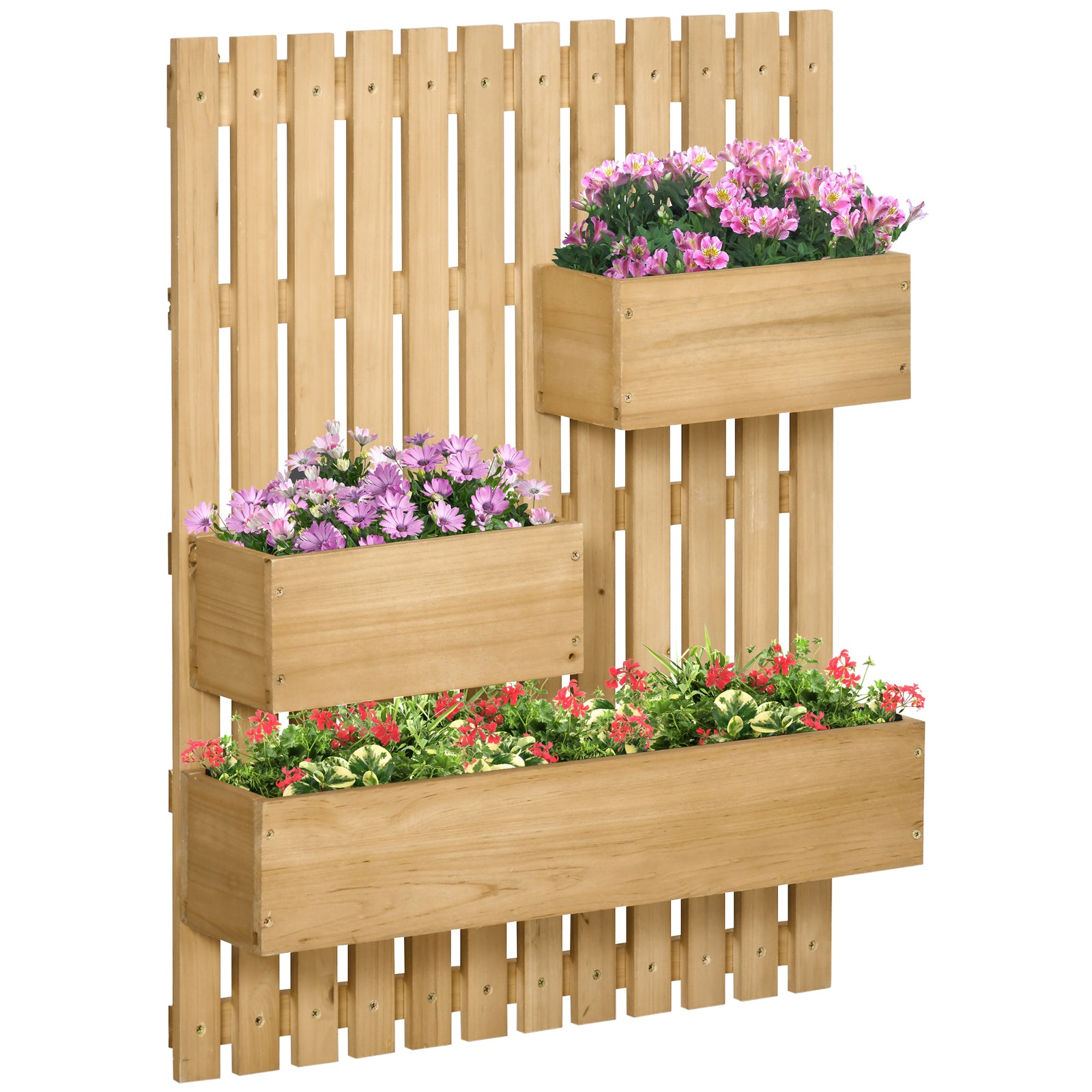Wall-mounted Planter With Trellis And 3 Boxes | Yellow
