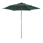 2.5m Wood Garden Parasol Sun Shade | Green