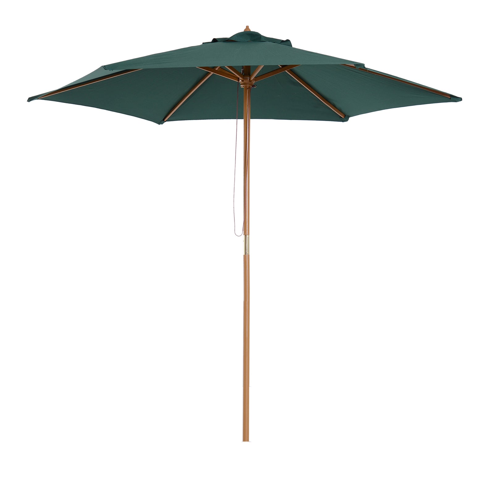 2.5m Wood Garden Parasol Sun Shade | Green