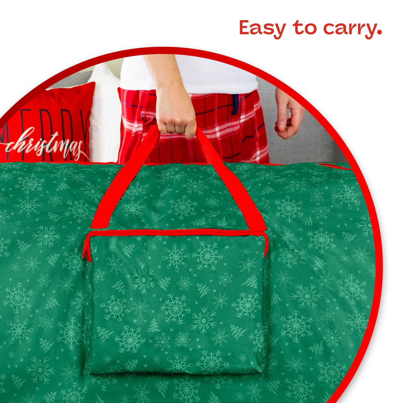 Heavy Duty Christmas Tree Storage Bag Fits Trees Up To 9ft W/ Zip Closure