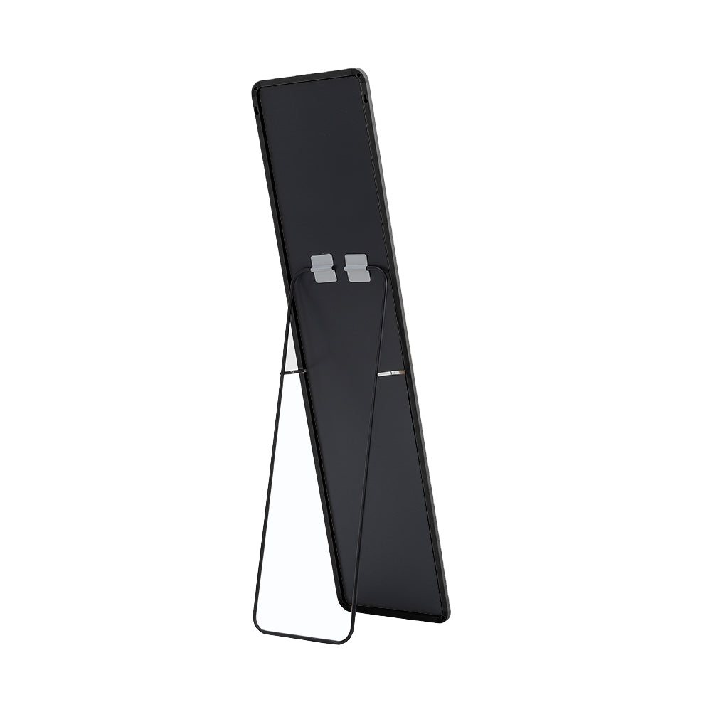 45x155cm Modern Rectangular Metal Floor Mirror Black