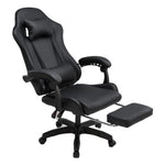 Rgonomic Gaming Chair With Adjustable Height & Backrest Office Computer Chair With Footrest And Pillow | Black