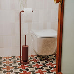 Toilet Brush With Toilet Roll Holder, Matt White, Geyser Collection | Matte White