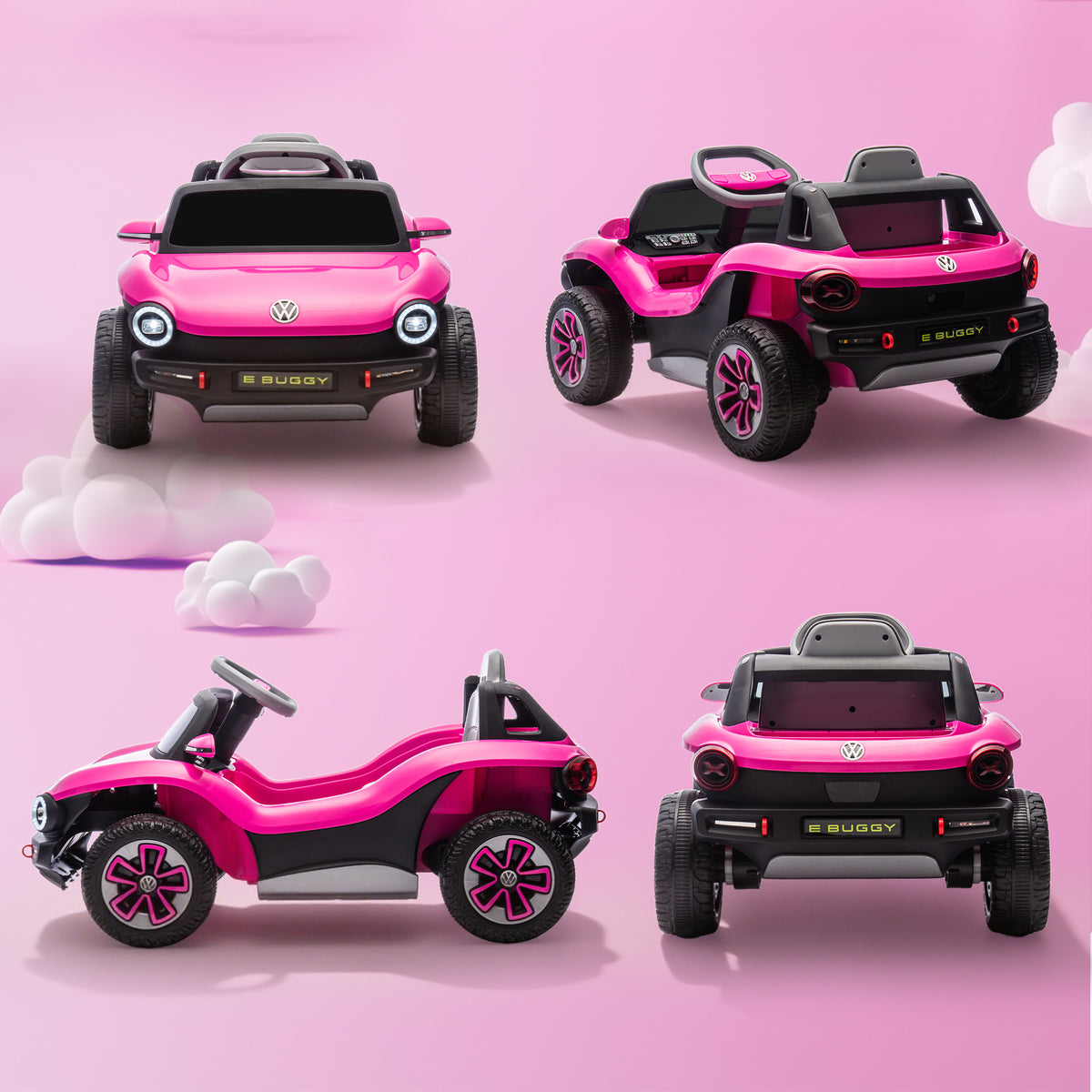 Volkswagen Licensed Kids Electric Car W/ Remote, Suspension | Pink
