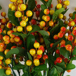 Pack Of 6 X 70cm Artificial Orange Berry Spray