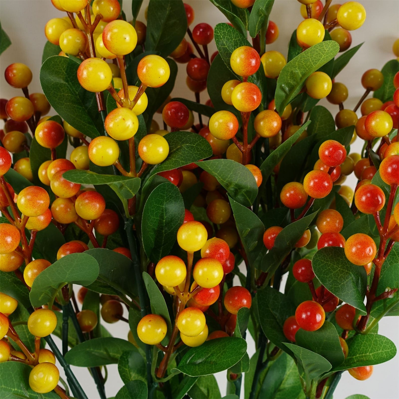Pack Of 6 X 70cm Artificial Orange Berry Spray