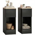 Bedside Tables Set Of 2, Nightstands For Bedroom, Living Room | Black