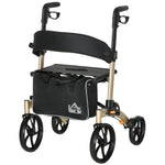Folding Rollator 4 Wheeled Mobility Walker With Seat And Bag