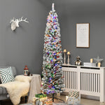 6/7/7.5ft Flocked Christmas Tree, Led Lights | 7.5ft | Green