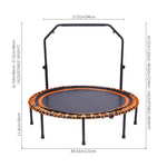 48in Bungee Cords Foldable Round Trampoline With Adjustable U-handle Bar | Orange
