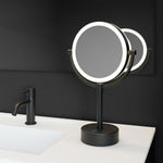 Magnifying Mirror X1/x5 Swivel Led Light Matt Black Architect Collection
