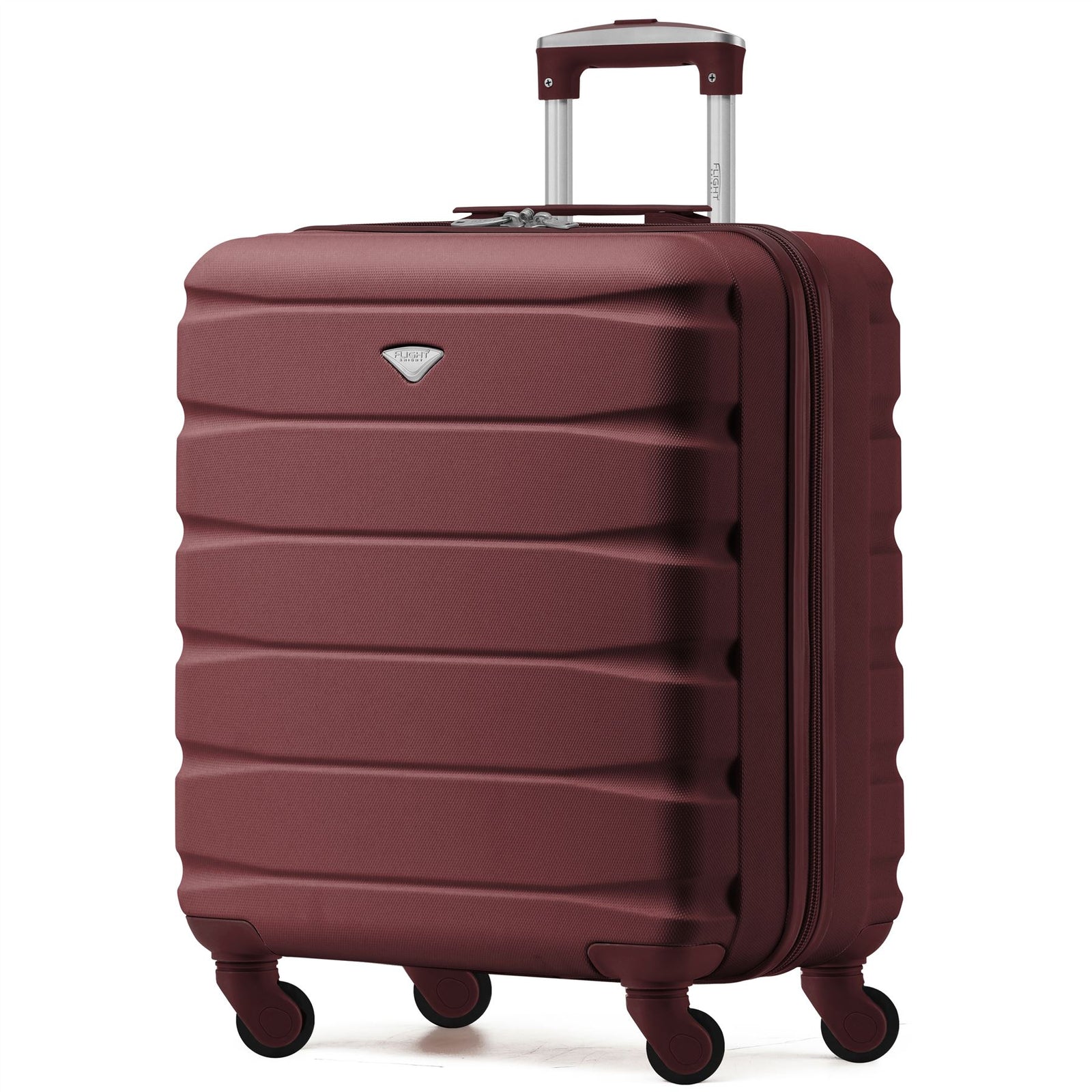 56x45x25cm Large Cabin Carry On Case - Overhead Luggage Suitcase - 4 Spinner Wheels - Abs Shell | 56 x 45 x 25cm | Burgundy