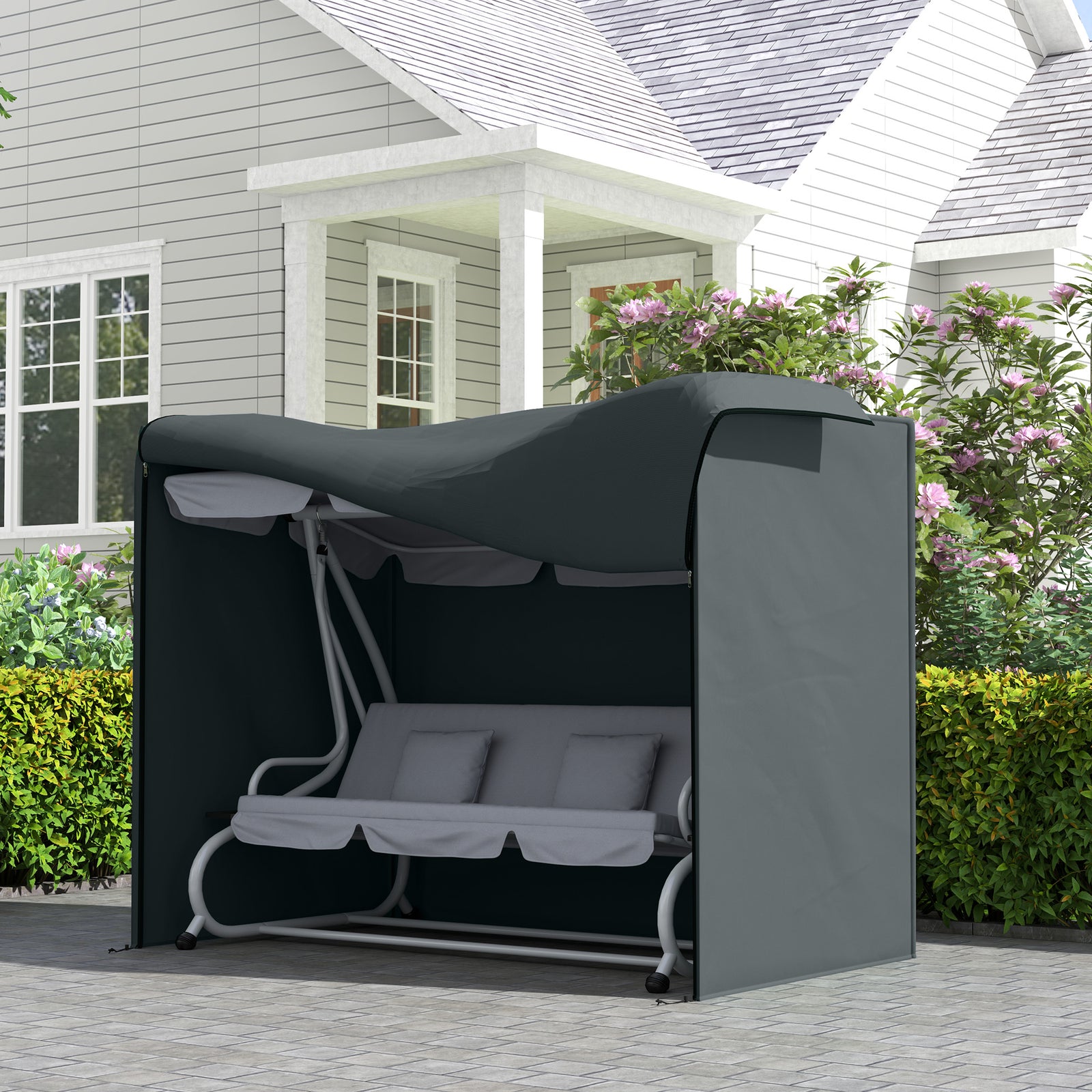 3 Seater Garden Swing Chair Cover, Windproof And Anti-uv