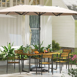 7-piece Fir Wood Set, 6 Stackable Chairs, Brown