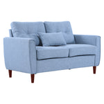 Modern Chic Loveseat With Armrest Spring Padding Home Office | One Size | Blue
