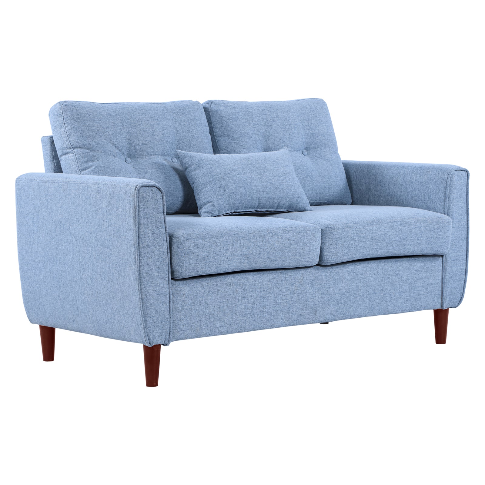 Modern Chic Loveseat With Armrest Spring Padding Home Office | One Size | Blue