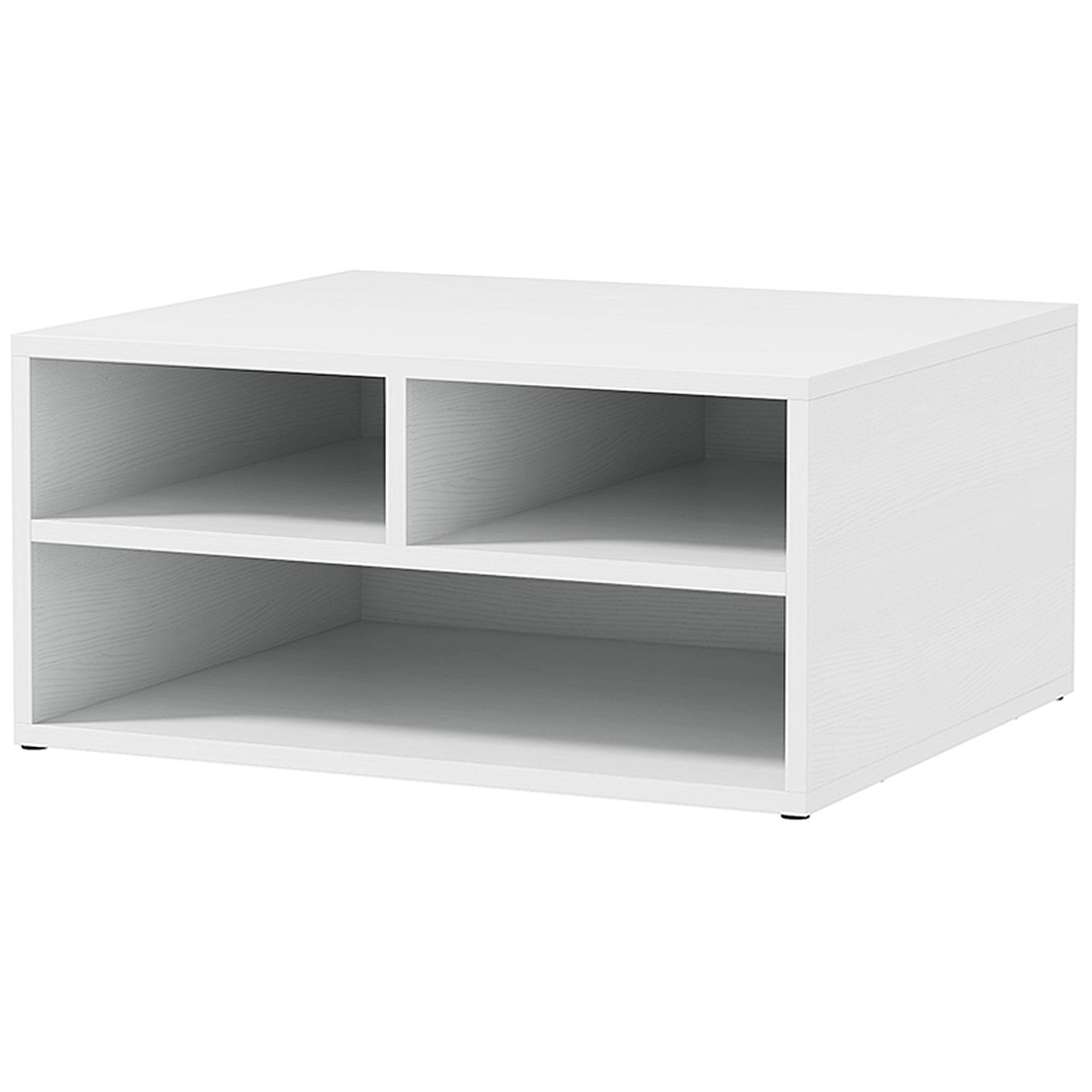 Desktop Printer Stand With 3 Open Compartments | One Size | White
