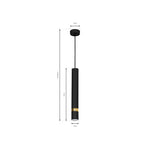 Joker Contemporary Pendant Lamp 1xgu10 Hand Made Cylindrical Style Light | Black & Gold