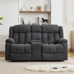 Lovell 2 Seat Manual Recliner Sofa With Central Console | Dark Grey