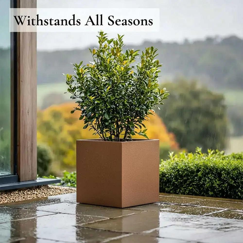 Zinc Galvanised Square Planter | 40cm x 40cm x 40cm | Copper