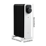 9 U-type Fins Electric Oil Heater With Knob Control 24-hour Timer, Overheat & Tip-over Protection