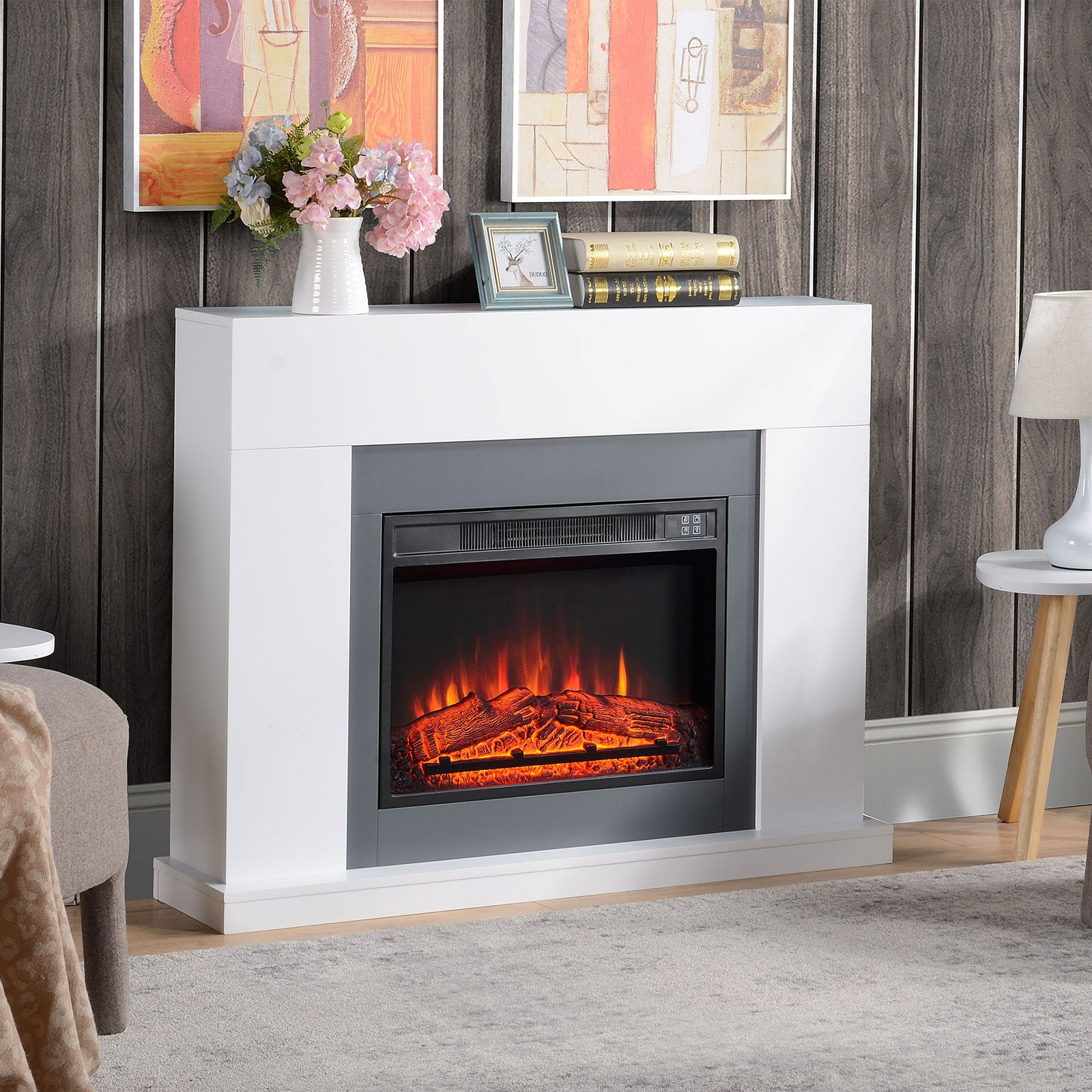 Electric Fireplace Suite With Remote Overheat Protection