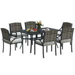 6 Seater Rattan Garden Furniture Set With Cushions