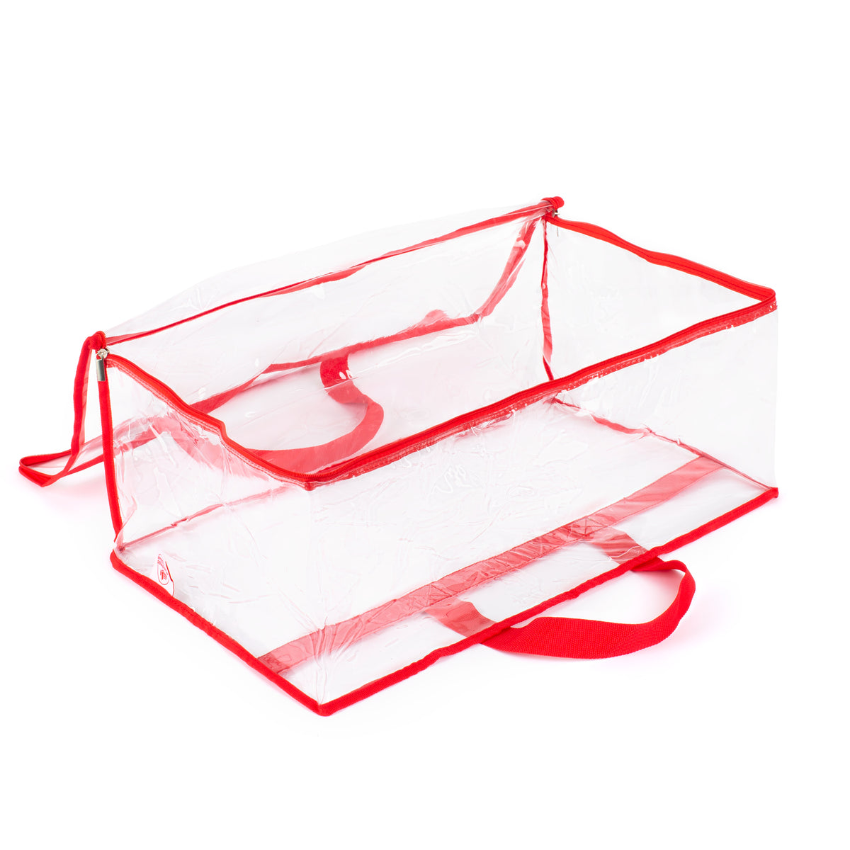 Christmas Village Clear PVC Storage Bags Red Lining