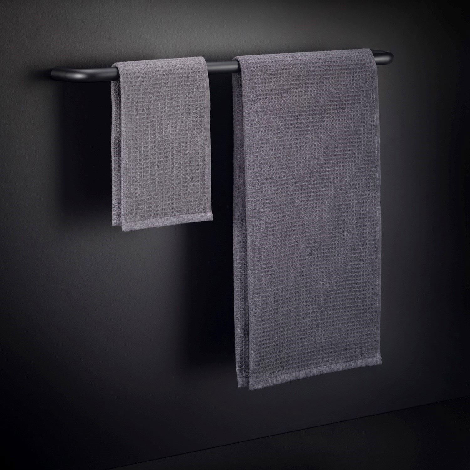 Towel Rail, Black Matt, Wall-mounted, Collection Bwc | 60cm | Matte Black