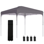 Pop Up Gazebo Foldable With Wheeled, Bag And 4 Weight Bags | Dark Gray