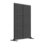Metal Outdoor Privacy Screen 90cm X 180cm - Slats | 180cm x 90cm | Black