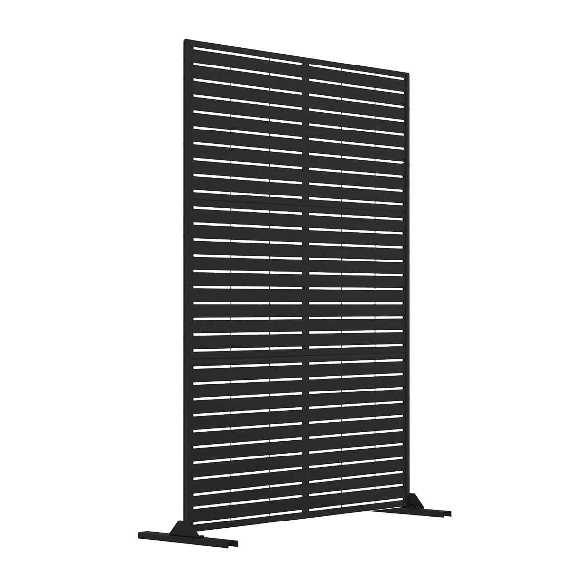 Metal Outdoor Privacy Screen 90cm X 180cm - Slats | 180cm x 90cm | Black