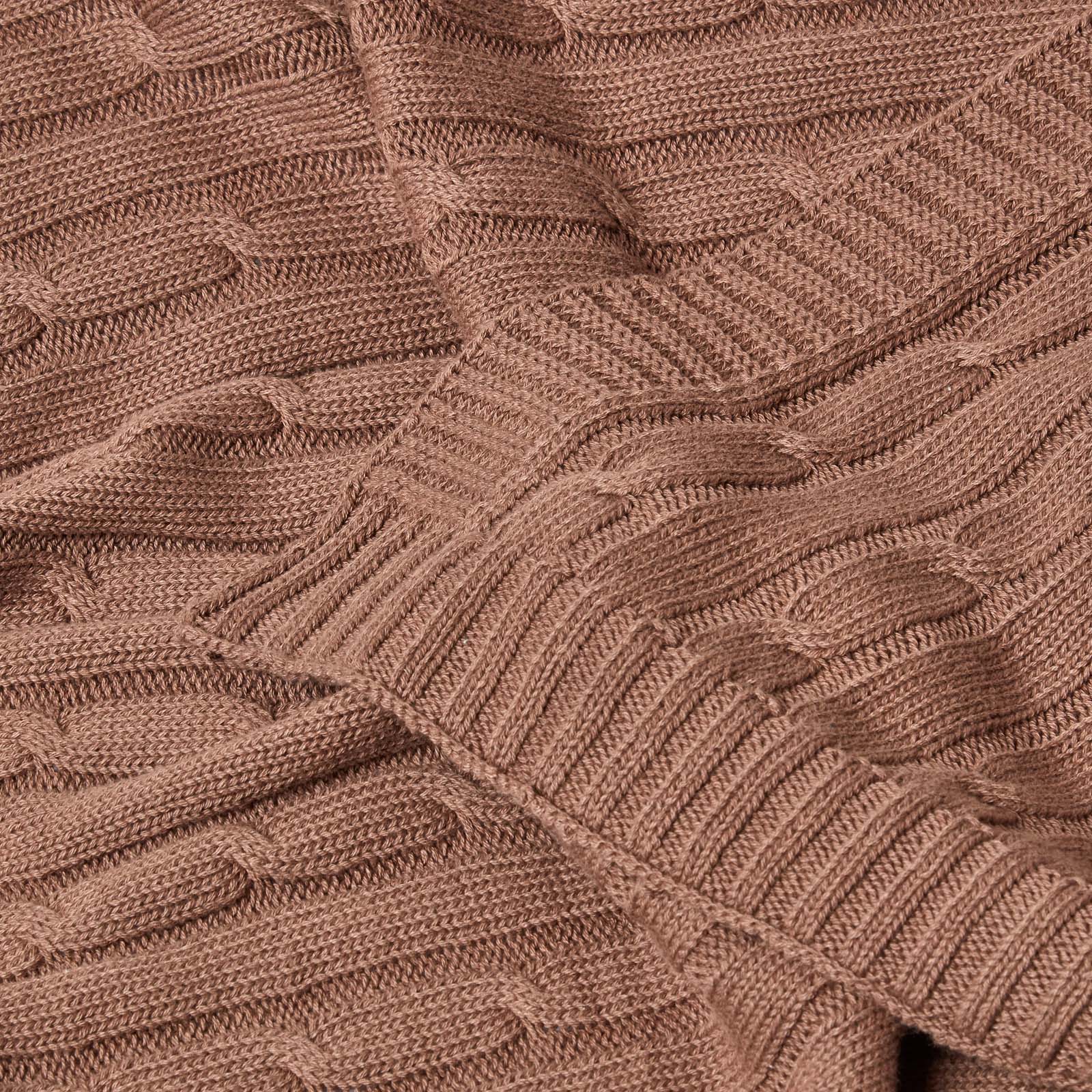 Combed Cotton Cable Knit Throw | 150cm x 200cm | Chocolate