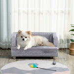 Dog Sofa Pet Lounge Bed W/ Anti-slip Legs For Small-sized Dogs - Grey