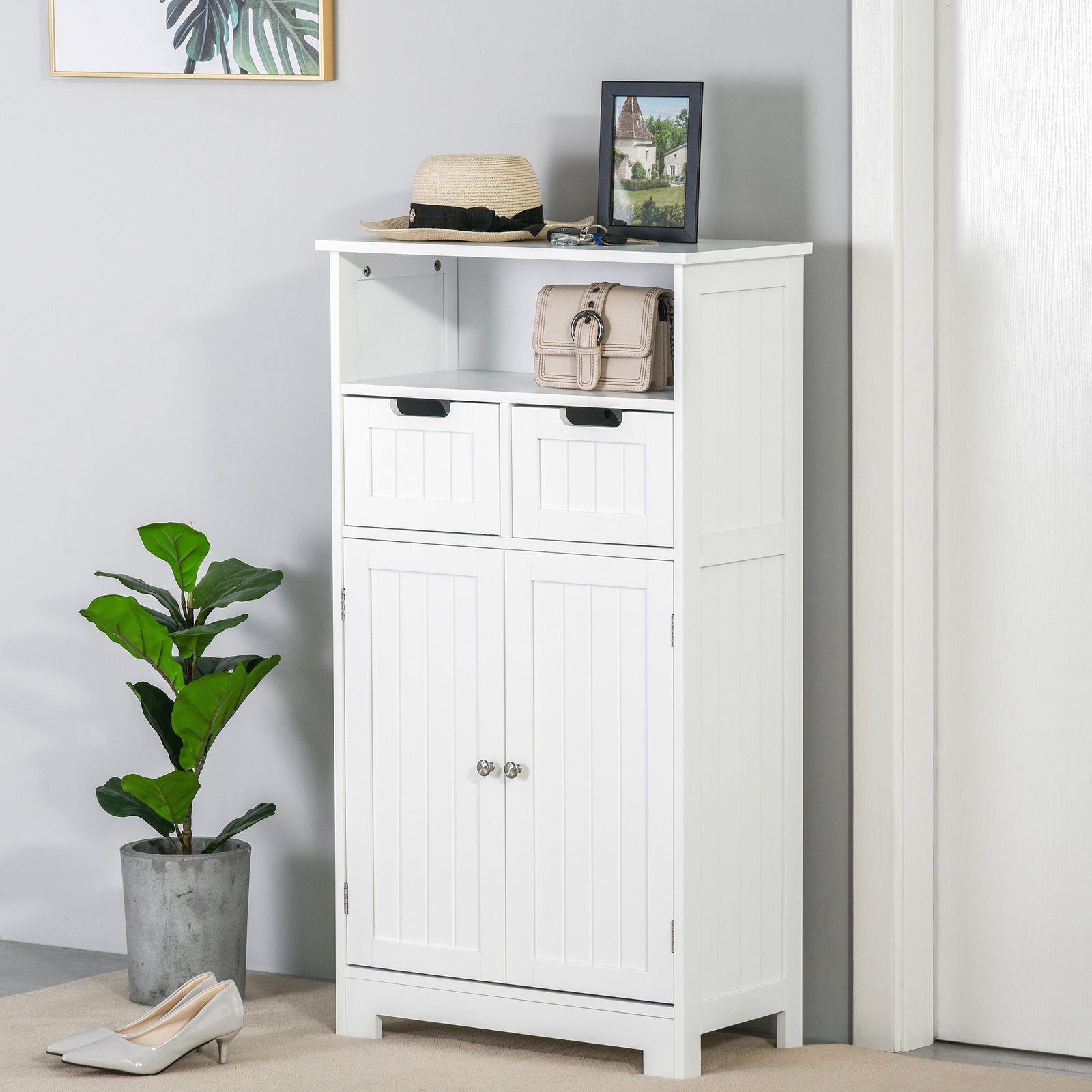 Bathroom Storage Cabinet Adjustable Shelf Removable Drawers