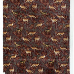 Snuggle Warm Fleece 140x180cm Throw Fox And Deer Mulberry