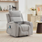 Cowley Electric Riser Recliner Chair With Massage And Heat, Drink Cooler, Table | Light Grey
