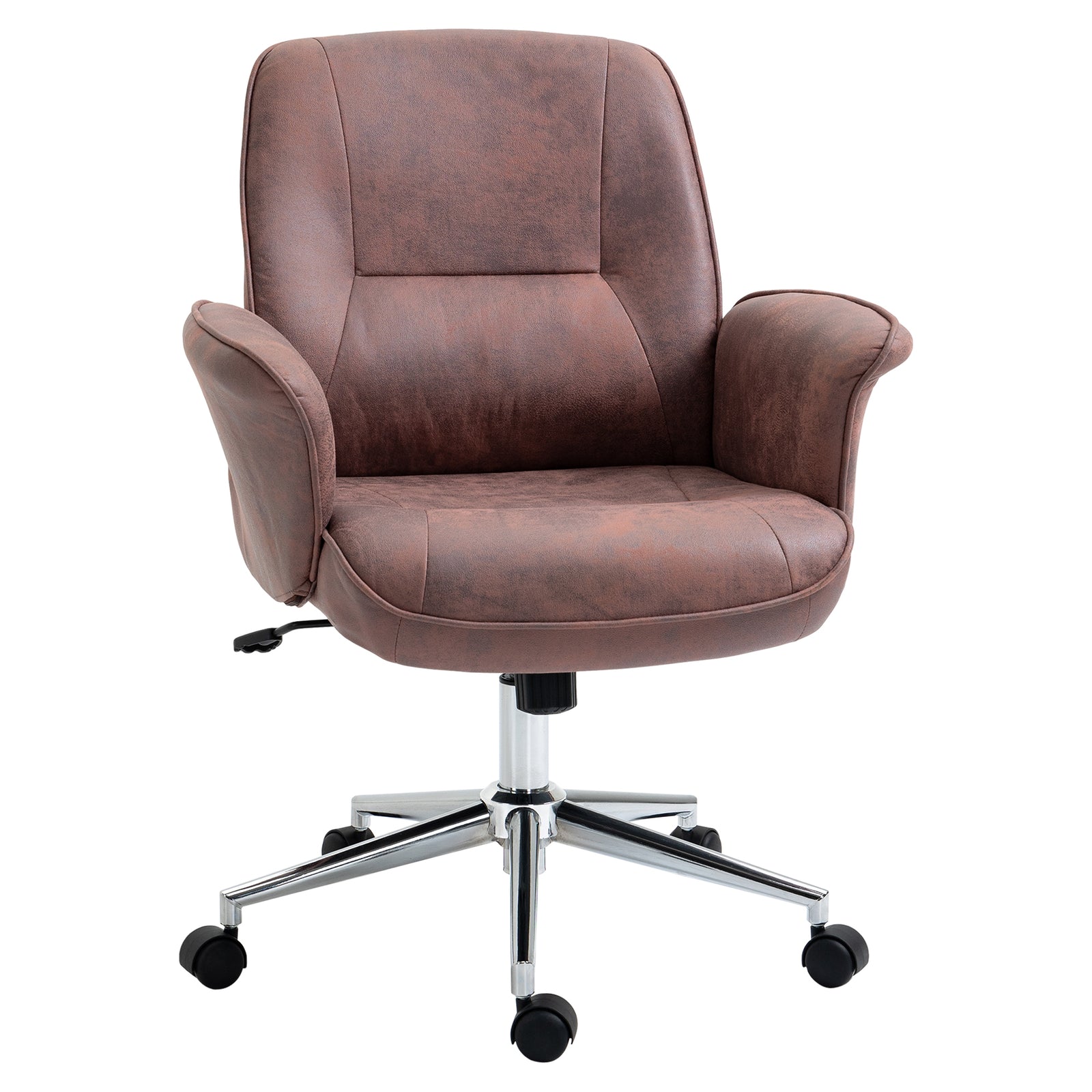 Mid Back Office Chair Swivel Home Study Bedroom | Red
