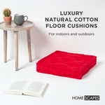 Cotton Plain Floor Cushion | 50cm x 50cm | Red