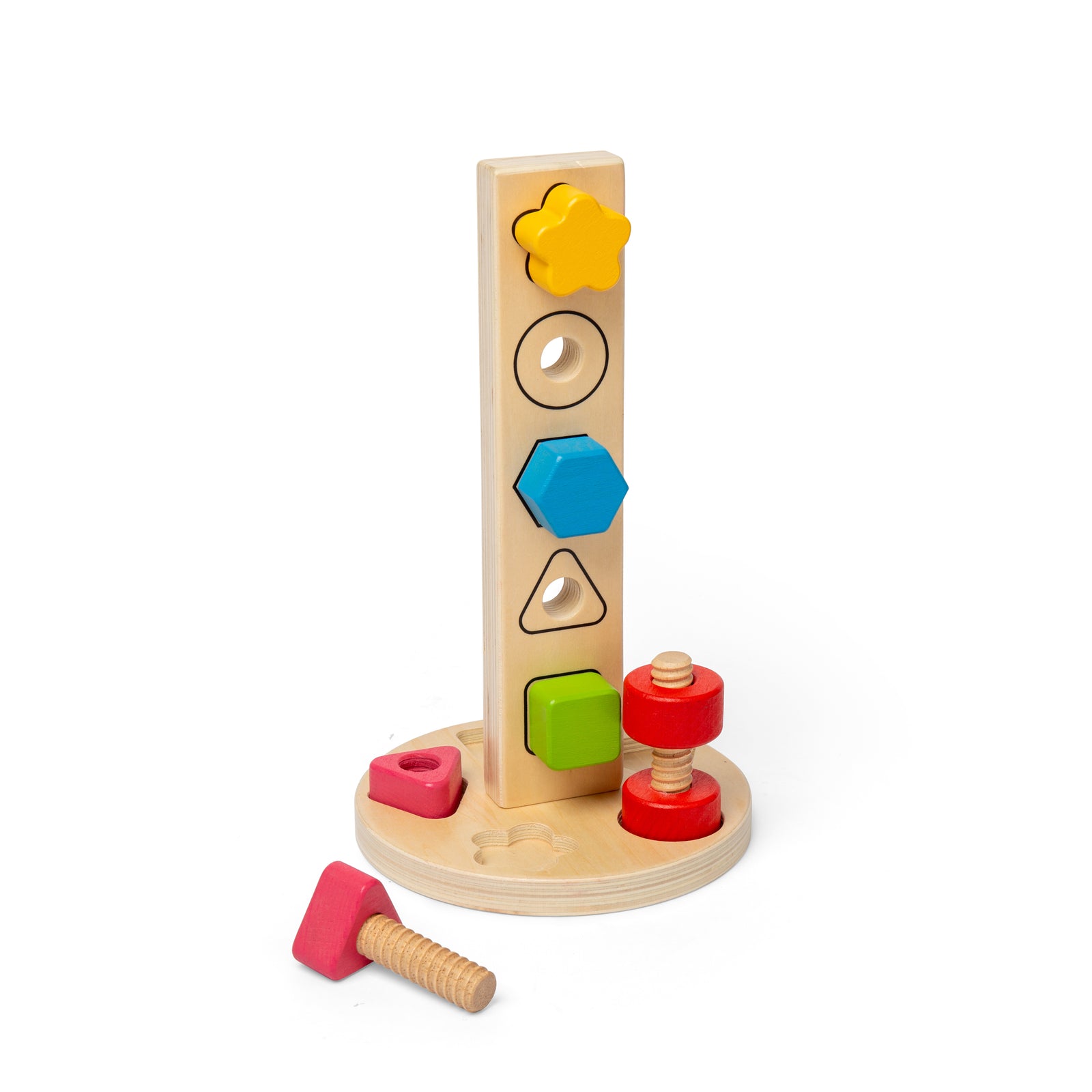 Wooden Montessori Nuts & Bolts Tower