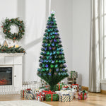 6ft Multicoloured Artificial Christmas Tree W/ Pre-lit Modes Metal Stand | 6ft | Green