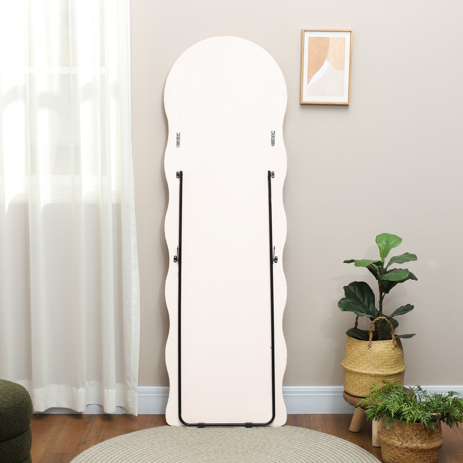 Irregular Mirror Full Length Free Standing Leaning or Wall | One Size | Pink
