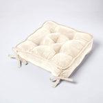 Faux Suede Dining Chair Booster Cushion | 40cm x 40cm | Cream