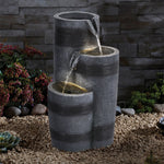 Solar Powered Water Fountain Decor With Lights