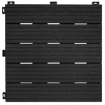 Pack Of 10 Cosmo Garden Patio Cosmopolitan Interlocking Decking Tiles | Dark Grey