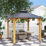 3x(3)m Double-tier Hardtop Gazebo, Outdoor Patio Shelter